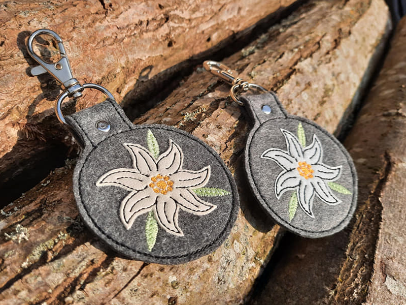 Edelweiss Schlüsselanhänger - ITH-Stickdatei